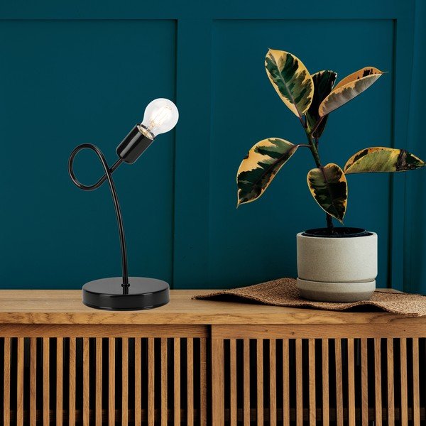 Czarna lampa stołowa − LAMKUR-image-3