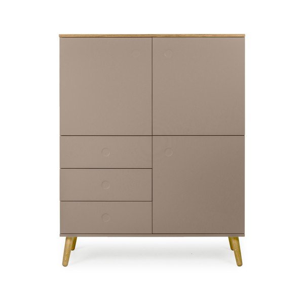 Brązowa komoda Tenzo Dot, 109x137 cm