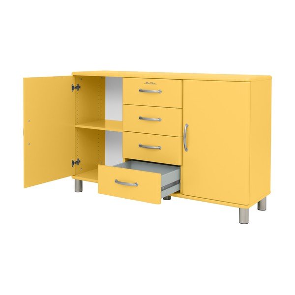 Żółta niska komoda 146x92 cm Malibu – Tenzo-image-4