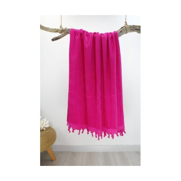 Różowy ręcznik Hammam Classic Style, 90x180 cm