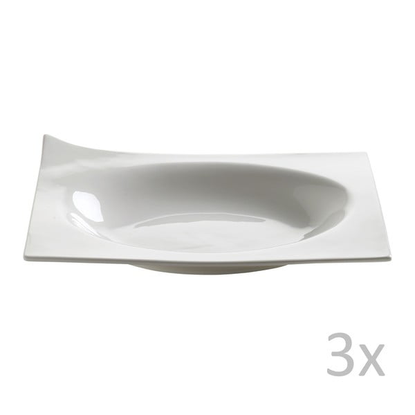 Zestaw 3 porcelanowych talerzy głębokich Maxwell & Williams Page, dł. 25,5 cm
