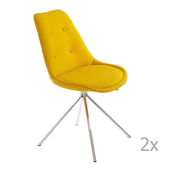 Zestaw 2 żółtych krzeseł 13Casa Lars