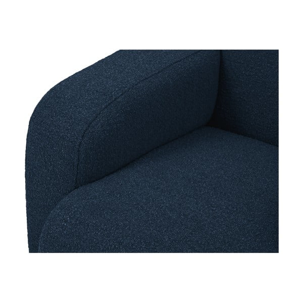 Ciemnoniebieski narożnik z materiału bouclé (prawostronny) Molino – Micadoni Home-image-1