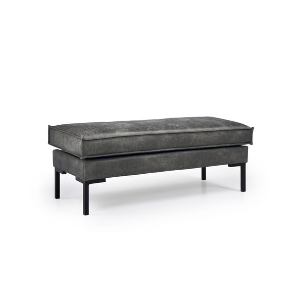 Ciemnoszara ławka z imitacji skóry Scandic Rate-image-2