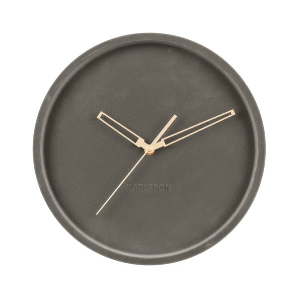 Ciemnoszary aksamitny zegar ścienny Karlsson Lush, ø 30 cm