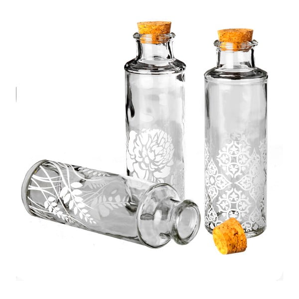 Zestaw 3 szklanych butelek Unimasa Pattern, 175 ml