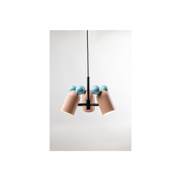 Jasnoniebieska/różowa lampa dziecięca z metalowym kloszem ø 30 cm Mouse II – GTV-image-2