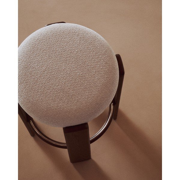 Hoker w kolorze beżowo-ciemnonaturalnym z litego drewna jesionowego (wysokość siedziska 75 cm) Granite – Kave Home-image-3