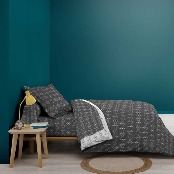 Ciemnoszara bawełniana poszwa na kołdrę jednoosobowa 140x200 cm Aristide – douceur d'intérieur-image-3
