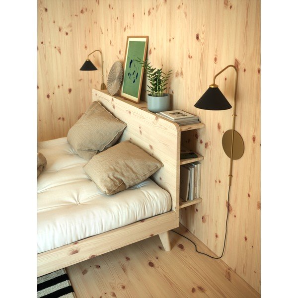 Brązowe łóżko dwuosobowe z drewna sosnowego ze stelażem 160x200 cm Retreat – Karup Design-image-4