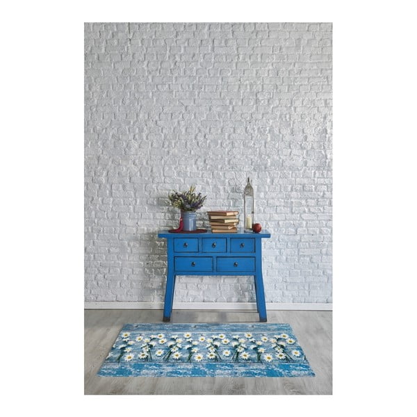 Niebieski wysoce wytrzymały dywan Floorita Camomilla, 58x115 cm