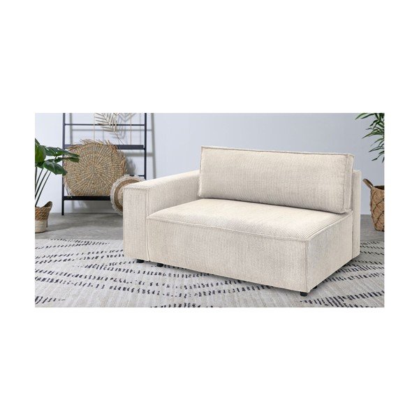 Kremowy sztruksowy moduł sofy (lewostronny) Nihad modular – Bobochic Paris-image-1