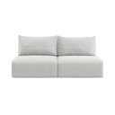 Jasnoszara aksamitna rozkładana sofa ze schowkiem 216 cm Kalena – Makamii