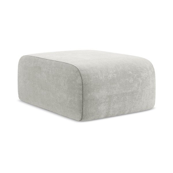 Jasnoszary podnóżek z tkaniny szenilowej Lani – Makamii