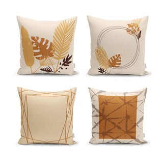 Pomarańczowo-beżowe poszewki na poduszki zestaw 4 szt. 43x43 cm – Minimalist Cushion Covers