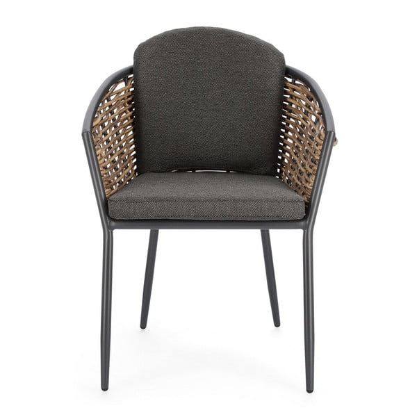 Szare metalowe krzesło ogrodowe Maribela   – Bizzotto-image-4