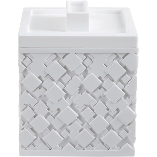 Biały organizer łazienkowy na waciki z żywicy polimerowej Agda – Spirella