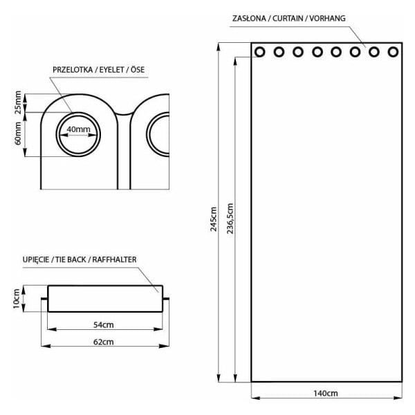 Biała zasłona z aksamitną powierzchnią AmeliaHome Velvet, 140x245 cm-image-1
