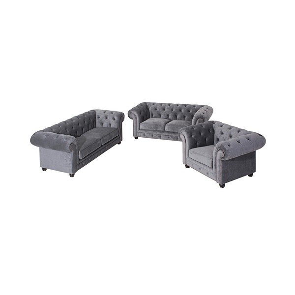Szara sofa Max Winzer Orleans Velvet, 216 cm-image-1