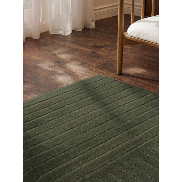 Ciemnozielony wełniany dywan tkany ręcznie 80x150 cm Arcura – Vikosa-image-3