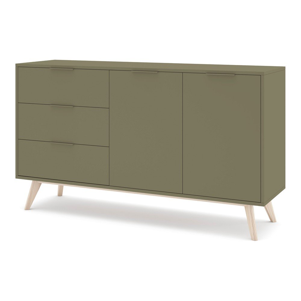 Zielona komoda z matowym wykończeniem 140x81x40 cm Campus – Marckeric (zdjęcie 6)