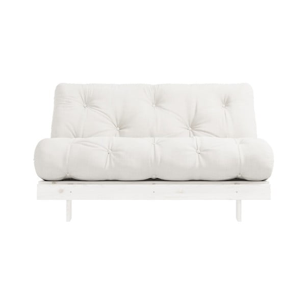Sofa rozkładana z jasnobeżowym obiciem Karup Design Roots White/Natural-image-3