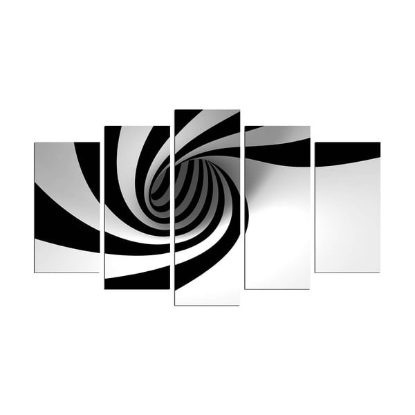 Obraz wieloczęściowy Spiral B&W, 110x60 cm