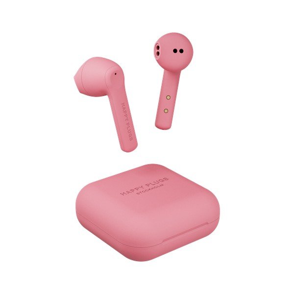 Różowe słuchawki bezprzewodowe Happy Plugs Air 1 Go-image-4