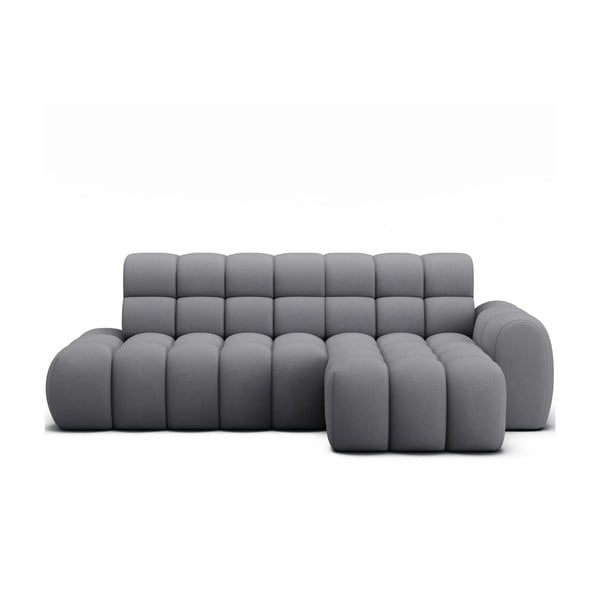 Szary rozkładany narożnik (prawostronny/z szezlongiem) Ceedro – ELTAP