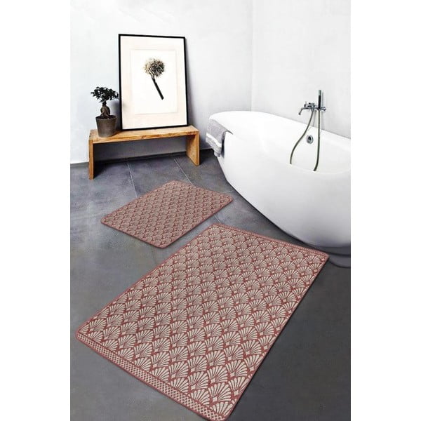 Brązowe aksamitne dywaniki łazienkowe zestaw 2 szt. 60x100 cm – Mila Home-image-2