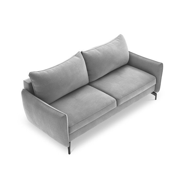 Jasnoszara sofa rozkładana z aksamitnym obiciem Interieurs 86 Stendhal-image-4