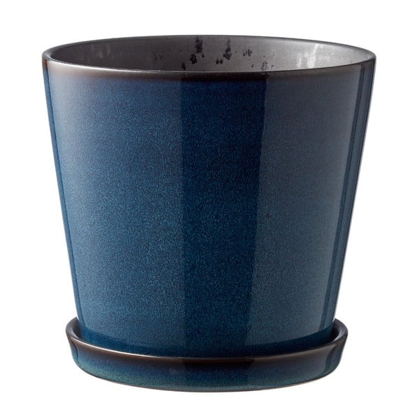 Kamionkowa osłonka na doniczkę ø 14 cm Gastro Dark Blue/Black – Bitz-image-3