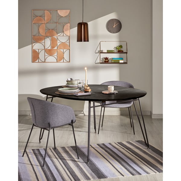 Okrągły rozkładany stół z blatem w dekorze jesionu ø 120 cm Norfort – Kave Home-image-1