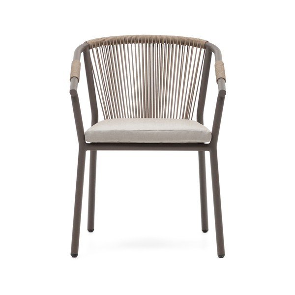 Beżowe metalowe krzesło ogrodowe Xelida – Kave Home-image-1