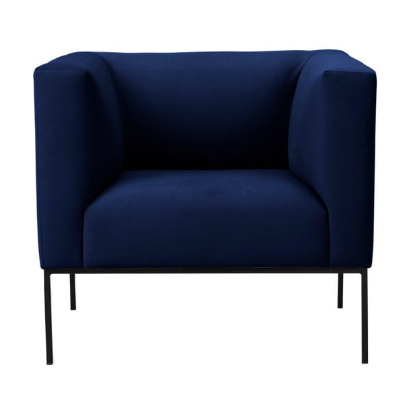 Ciemnoniebieski aksamitny fotel Windsor & Co Sofas Neptune