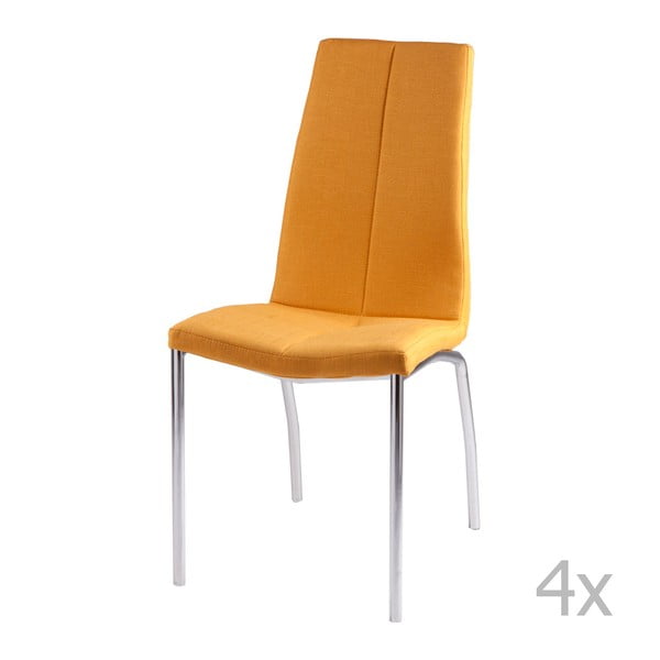 Zestaw 4 żółtych krzeseł sømcasa Carla