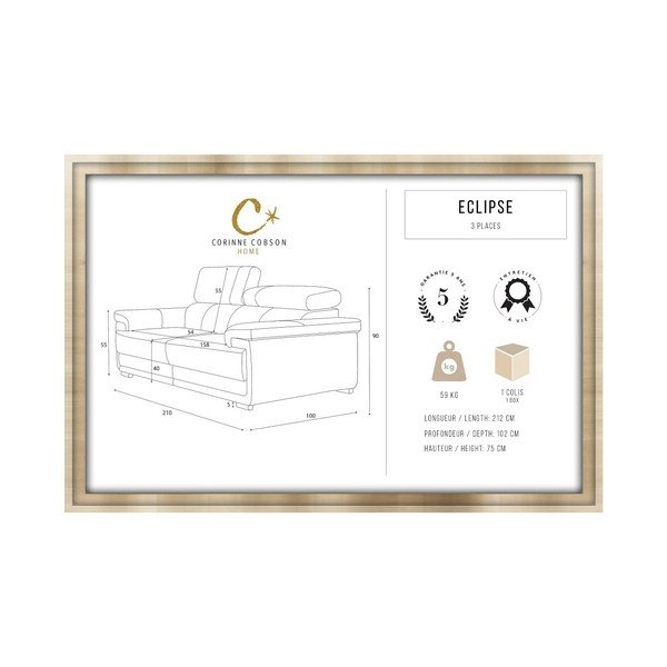 Biała sofa 3-osobowa Corinne Cobson Eclipse-image-2