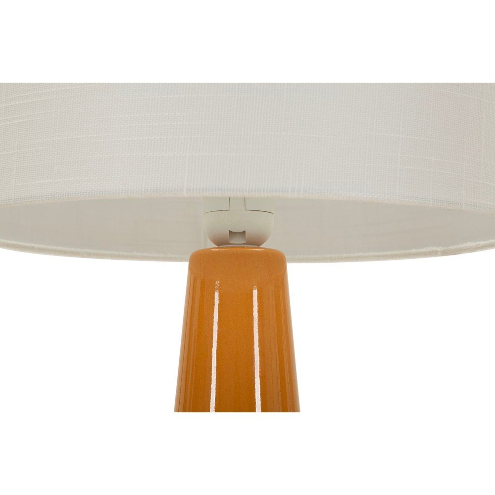 Musztardowa/biała lampa stołowa ceramiczna z tekstylnym kloszem (wysokość 51,5 cm) Gress – Mauro Ferretti (zdjęcie 4)