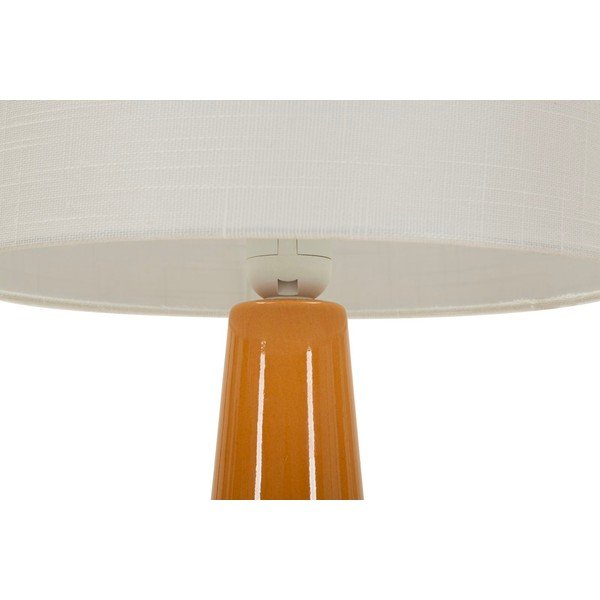Musztardowa/biała lampa stołowa ceramiczna z tekstylnym kloszem (wysokość 51,5 cm) Gress – Mauro Ferretti-image-3