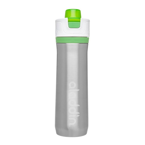 Sportowa termoaktywna próżniowa butelka na wodę z zielonymi elementami Aladdin, 600 ml