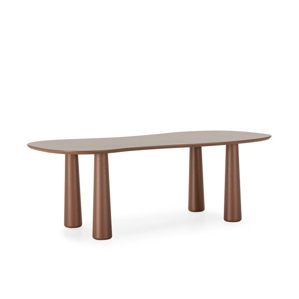 Brązowy stolik z blatem z drewna sosnowego 110x220 cm Nahia – MOME-image-4