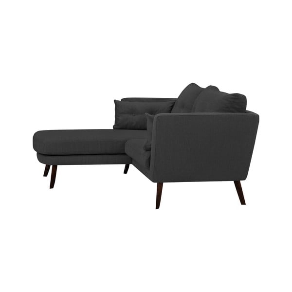 Ciemnoszara sofa 3-osobowa Mazzini Sofas Elena, z szezlongiem po lewej stronie-image-4