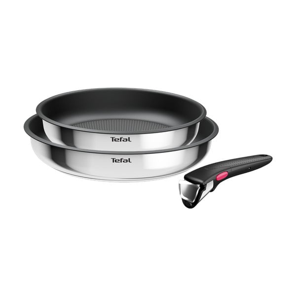 Patelnie zestaw 2 szt. z powłoką nieprzywierającą/z odpinaną rączką ze stali nierdzewnej ø 26 cm INGENIO Cook Eat L8813S75 – Tefal