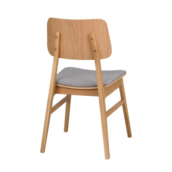 Jasnobrązowe krzesło z jasnoszarym siedziskiem Rowico Nagano-image-4