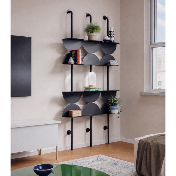 Czarny metalowy modułowy system półek 27x203,5 cm Solis – Umbra-image-3