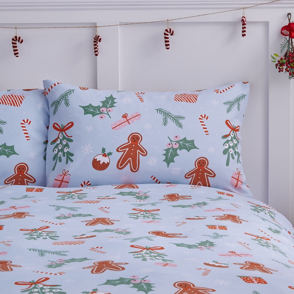 Niebieska pościel dwuosobowa z mikrowłókna 230x220 cm Gingerbread – Catherine Lansfield (zdjęcie 4)