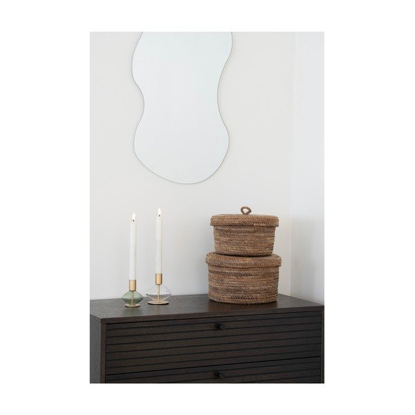 Ciemnobrązowa niska komoda w dekorze dębu 80x85 cm Kyoto – House Nordic-image-2