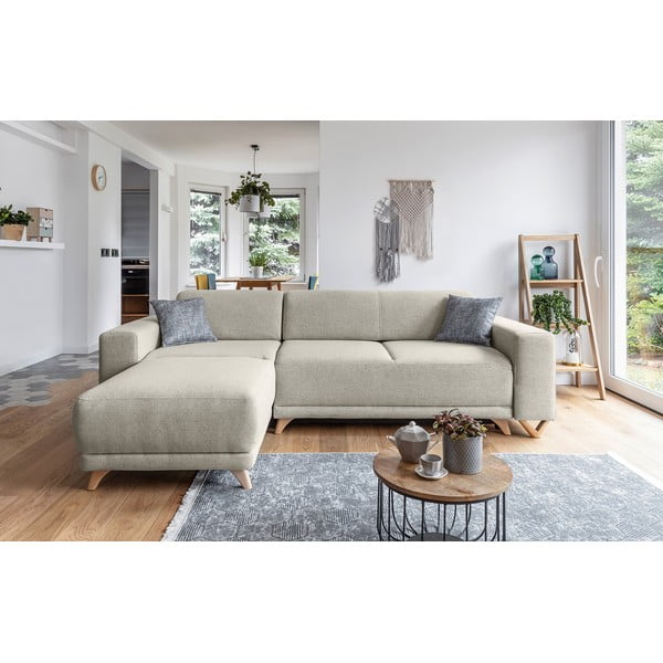 Beżowy rozkładany/ze schowkiem narożnik Classy Sophie – Miuform-image-1