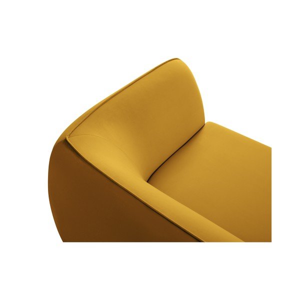 Żółta aksamitna sofa 190 cm Lando – Micadoni Home-image-4