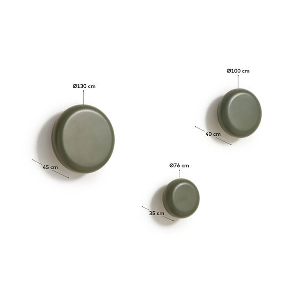 Szarozielone ścienne drewniane haczyki zestaw 3 szt. Nadue – Kave Home-image-3